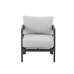 Salon de jardin en aluminium gris foncé Loréa