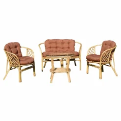 Salon de jardin en rotin terracotta 4 places Rattan