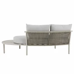 Salon de jardin haricot en aluminium taupe Zion