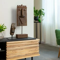 Sculpture en bois et métal Léonie