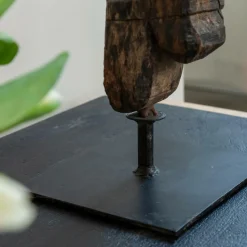 Sculpture en bois et métal Léonie