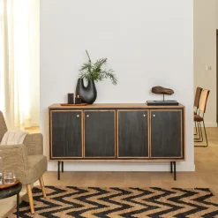 Sculpture en bois et métal Estel