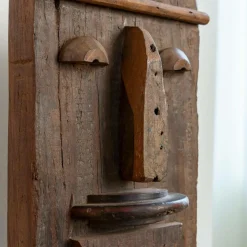 Sculpture visage en bois Liséa