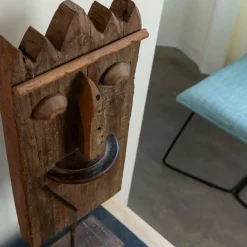 Sculpture visage en bois Liséa