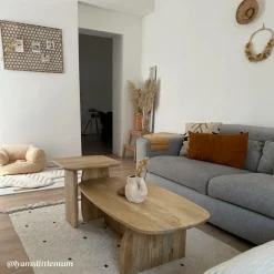 Set de 2 tables basses en bois de manguier Tom