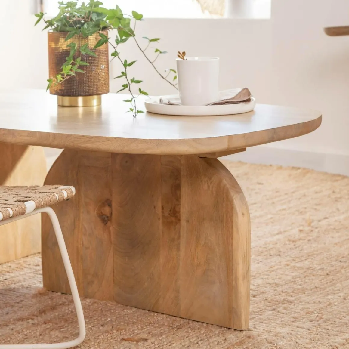 Set de 2 tables basses en bois de manguier Tom