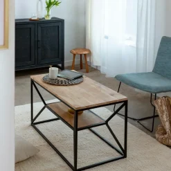 Table basse à  double plateau en bois d'acacia Flavia