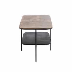 Table basse avec plateau en aluminium doré et métal noir Victoria