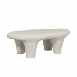 Table basse blanche en bois effet béton Danaé