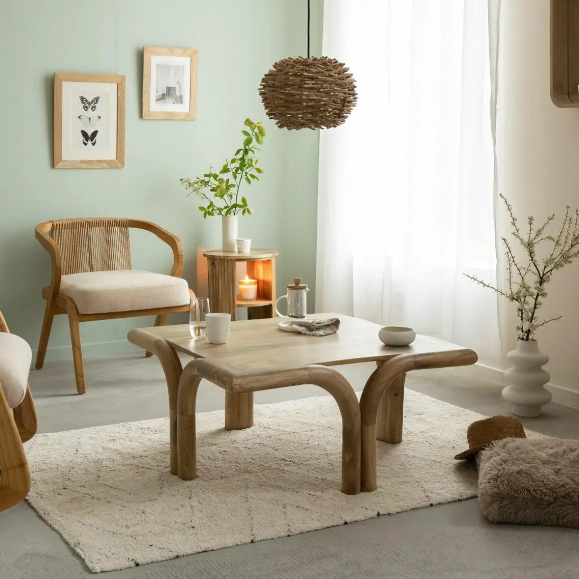 Table basse carré en bois de manguier Zola