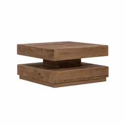 Table basse carrée à double plateau en bois recyclé Blaise