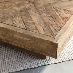 Table basse carrée en bois recyclé Blaise