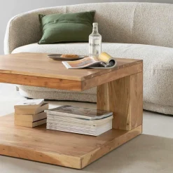 Table basse carrée en bois d'acacia Caël