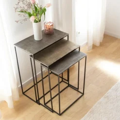Table basse gigogne en aluminium Roxanne