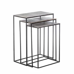 Table basse gigogne en aluminium Roxanne