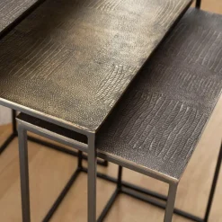 Table basse gigogne en aluminium Roxanne