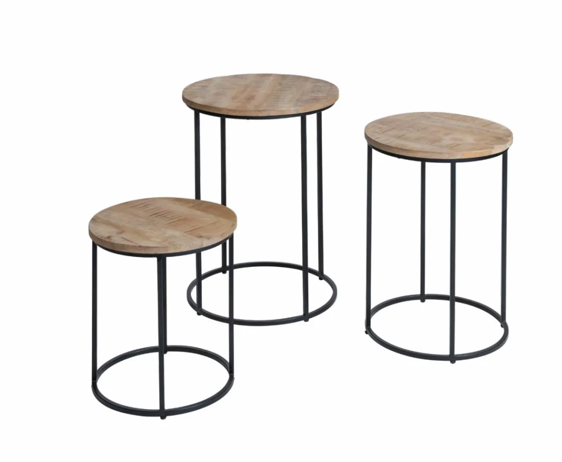 Table basse gigogne en bois de manguier Anouck