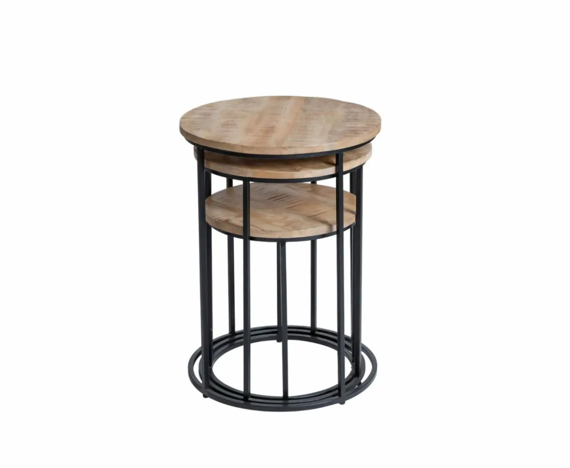 Table basse gigogne en bois de manguier Anouck