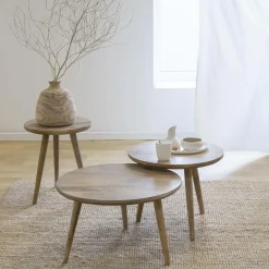 Table basse gigogne en bois de manguier Nala