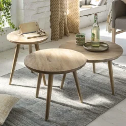 Table basse gigogne en bois de manguier Nala
