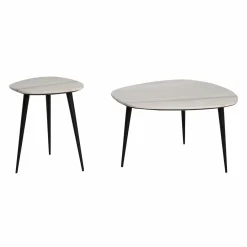 Table basse gigogne en marbre blanc Ariane