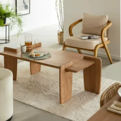 Table basse rectangle en bois d'acacia Zola