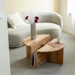 Table basse ronde en bois d'acacia Astare