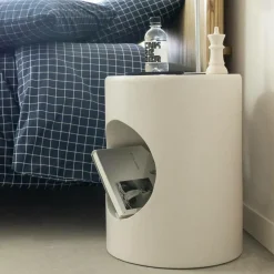 Table de chevet en bois blanc peint Amelie