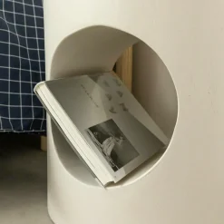 Table de chevet en bois blanc peint Amelie