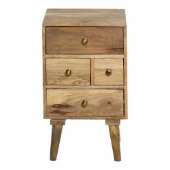 Table de chevet en bois de manguier 4 tiroirs Maëva