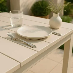 Table de jardin en aluminium taupe Kaïa