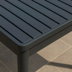 Table de jardin en aluminium gris foncé Kaïa