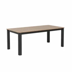 Table de jardin en aluminium gris et effet bois Ayden