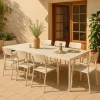 Table de jardin rectangulaire en aluminium taupe Kaïa