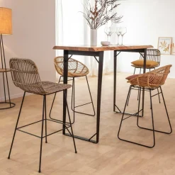 Table haute en bois d'acacia Tree