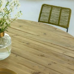 Table à manger avec allonges en bois recyclé Garance