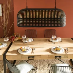 Table à manger avec allonges en bois de manguier New-York