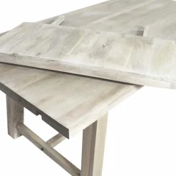 Table à manger avec allonges en bois de manguier blanchi Terra