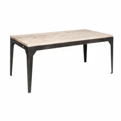 Table à manger avec allonges en bois de manguier et métal Locker