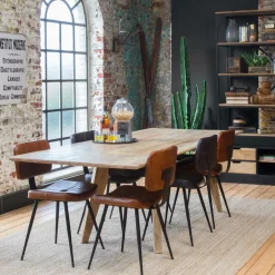 Table à manger avec allonges en bois de manguier Wood