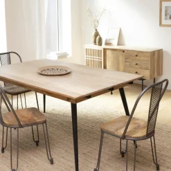 Table à manger avec allonges en bois de manguier Pia