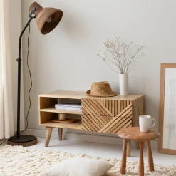 Tabouret en bois d'acacia Cézanne