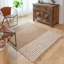 Tapis en jute et coton Lali