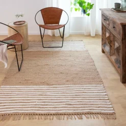 Tapis en jute et coton Lali
