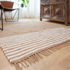 Tapis en jute et coton Lali