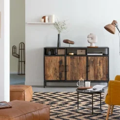 Tapis en jute et coton Mathilde