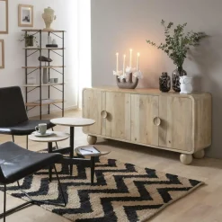 Tapis en jute et coton Mathilde