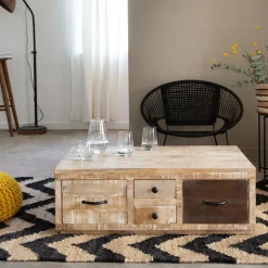 Tapis en jute et coton Mathilde