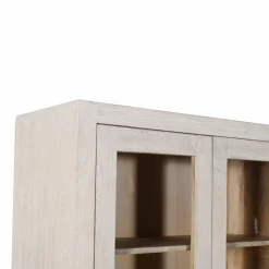 Vaisselier en bois de manguier blanchi Alison