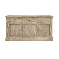 Vaisselier en bois de manguier brossée et métal noir Clotilde